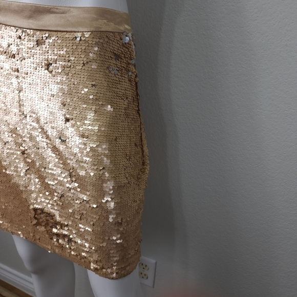 Candela Gold Sequin A- line Skirt Size M - Picture 3 of 9